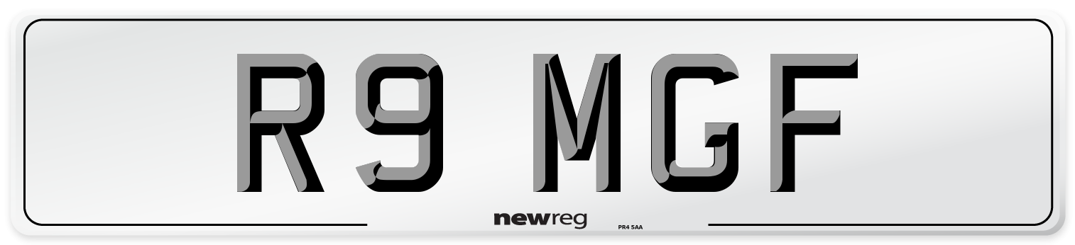 R9 MGF Number Plate from New Reg